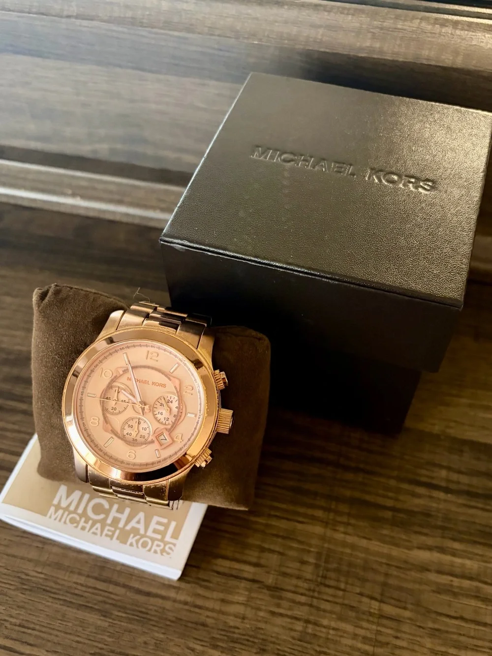 Michael Kors Oversized Rose Gold Chronograph Watch